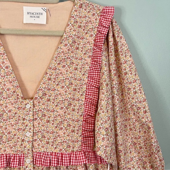 TUCKERNUCK HYacinth House Dress S Floral Pleated Ruffle Cotton Pink size s NWT - Picture 4 of 8